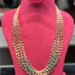 2 Brand New Necklaces- Gold and Multicolor Beaded Necklace